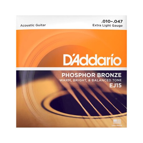 ENCORDADURA GUITARRA ELECTROACUSTICA EJ15 PHOSPHOR (d’addario)