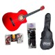 GUITARRA MCCARTNEY ELECTROACUSTICA ROJA SLIM CUERDAS DE ACE