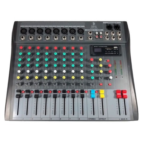 MEZCADORA DE 8 CANALES REP. USB/BT  EFECTOS