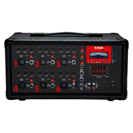 MEZCLADORA AMPLIFICADA (Kaiser) 6 CANALES BT/USB/SD/DISPLAY