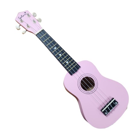 UKULELE SOPRANO CON FUNDA COLOR ROSA (Solar)