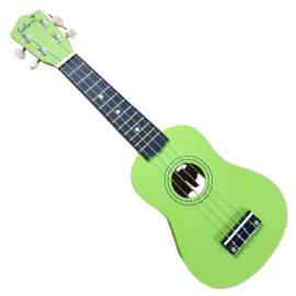 UKULELE SOPRANO CON FUNDA COLOR VERDE (Solar)